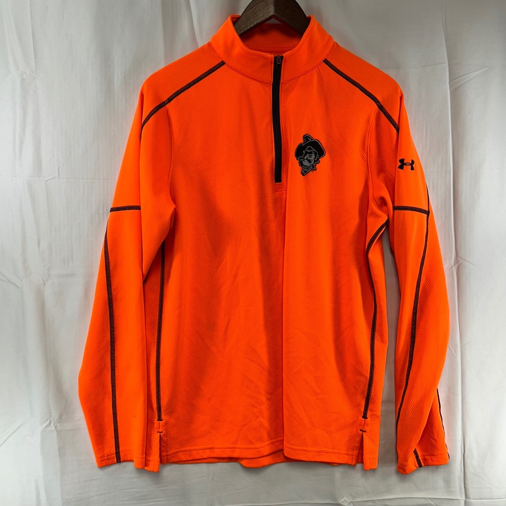 Oklahoma State Cowboys Under Armour Pullover Mens MD Orange‎ 1/4 Zip HeatGear